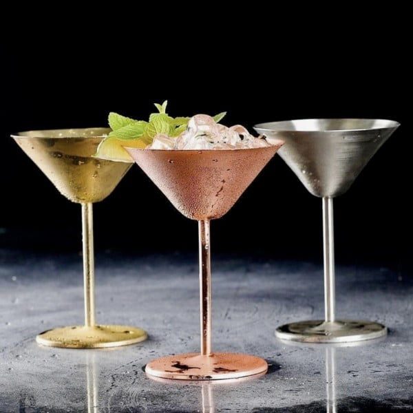 Set 4 pahare martini, Quasar & Co.®, otel inoxidabil, h 16 cm, 250 ml, argintiu - imagine 9