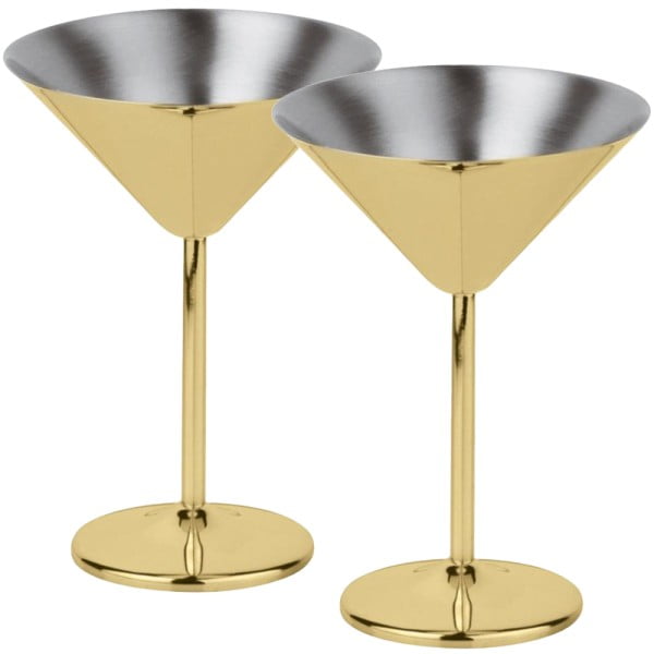 Set 2 pahare martini, Quasar & Co.®, otel inoxidabil, h 16 cm, 250 ml, Golden Blonde Pahare sticla 2024-05-02 2