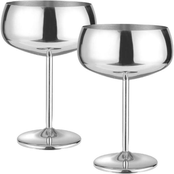 Set 2 pahare cocktail, Quasar & Co.®, otel inoxidabil, h 16 cm, 400 ml, argintiu Pahare sticla 2024-05-02 2