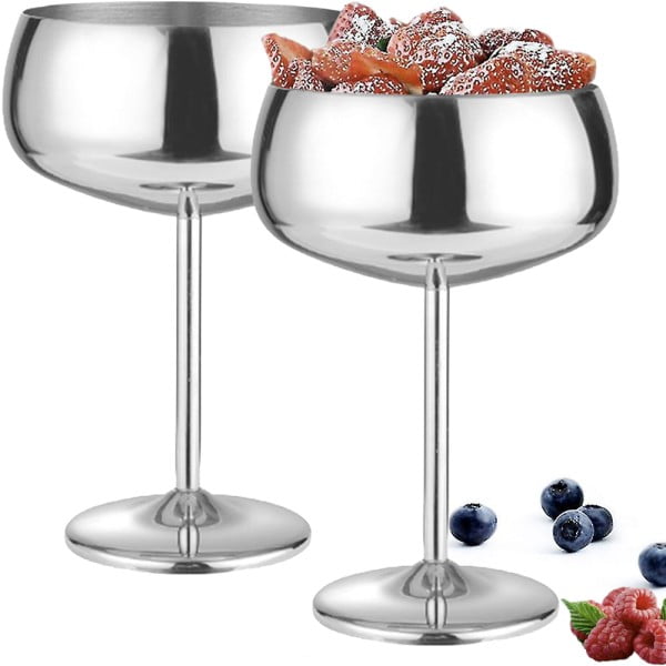 Set 2 pahare cocktail, Quasar & Co.®, otel inoxidabil, h 16 cm, 400 ml, argintiu Pahare sticla 2024-05-02