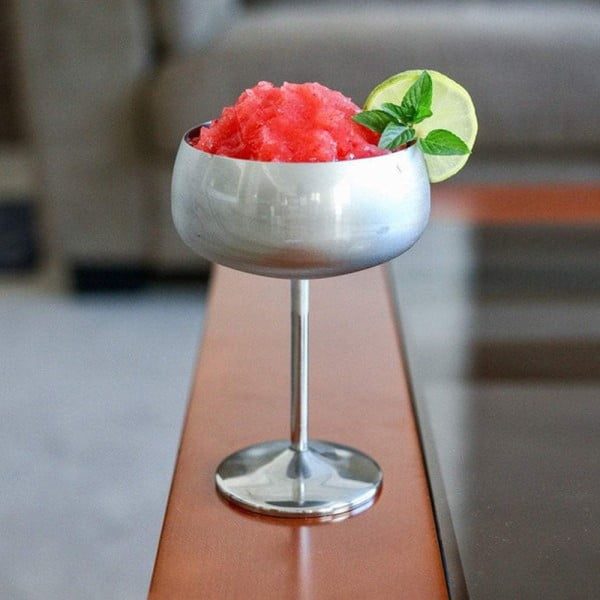Set 4 pahare cocktail, Quasar & Co.®, otel inoxidabil, h 16 cm, 400 ml, argintiu - imagine 8