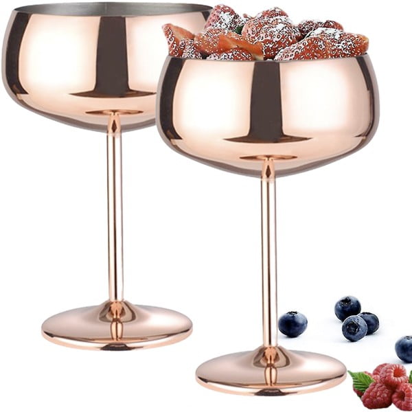 Set 2 pahare cocktail, Quasar & Co.®, otel inoxidabil, h 16 cm, 400 ml, Rose Gold Metal Pahare sticla 2024-05-03