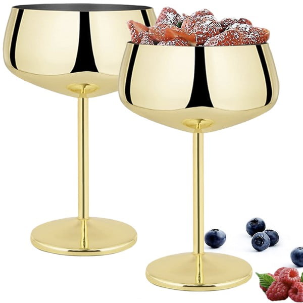 Set 2 pahare cocktail, Quasar & Co.®, otel inoxidabil, h 16 cm, 400 ml, Golden Blonde Pahare sticla 2024-05-02