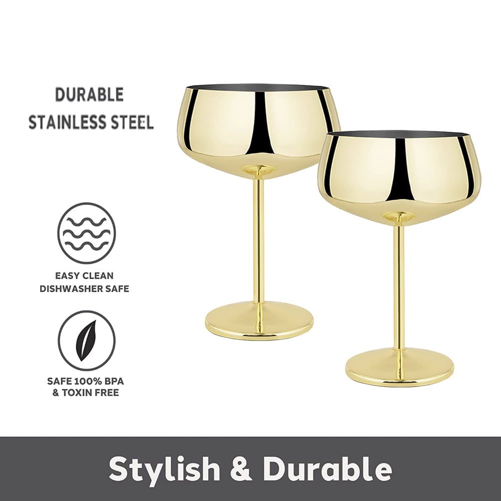 Set 2 pahare cocktail, Quasar & Co.®, otel inoxidabil, h 16 cm, 400 ml, Golden Blonde 3 Set 2 pahare cocktail, Quasar & Co.®, otel inoxidabil, h 16 cm, 400 ml, Golden Blonde 3