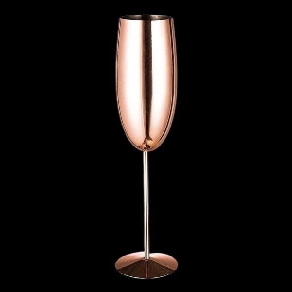 Set 2 pahare sampanie, Quasar & Co.®, otel inoxidabil, h 25 cm, 260 ml, Rose Gold Metal - imagine 6