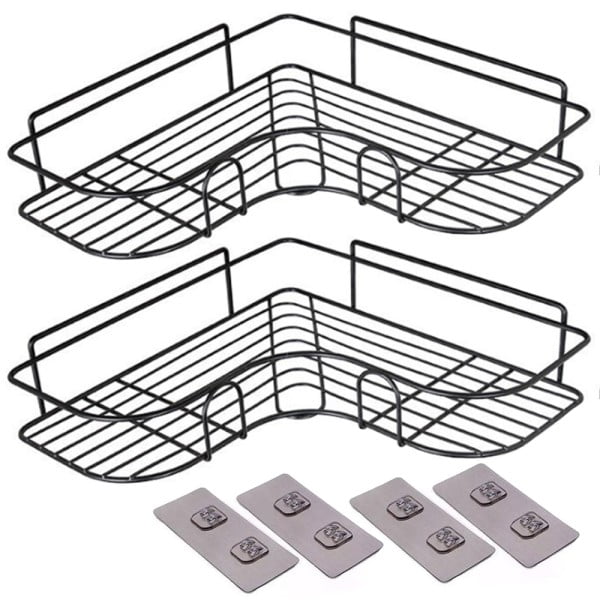 Set 2 etajere de colt, Quasar & Co.®, suspendate, metal, 26 x 26 x 5.5 cm, negru - imagine 2
