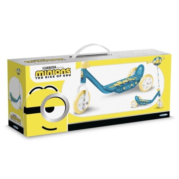 Trotineta cu 3 roti, model Minions, max 20 kg, 2+, ghidon reglabil, platforma antialunecare, 54 x 68-73,5 x 23 cm, albastru/galben - imagine 4
