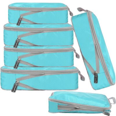 Set 6 huse organizare bagaj, Quasar & Co.®, impermeabile, sistem compresie/extensie cu fermoar, albastru 10 Set 6 huse organizare bagaj, Quasar & Co.®, impermeabile, sistem compresie/extensie cu fermoar, albastru 10