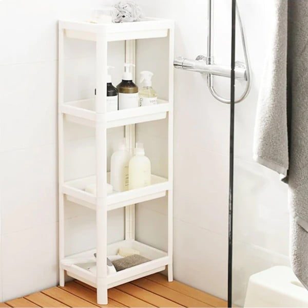 Set 2 rafturi universale, Quasar & Co.®, etajere cu 4 polite, polipropilena, 100 x 36 x 23 cm, alb - imagine 6