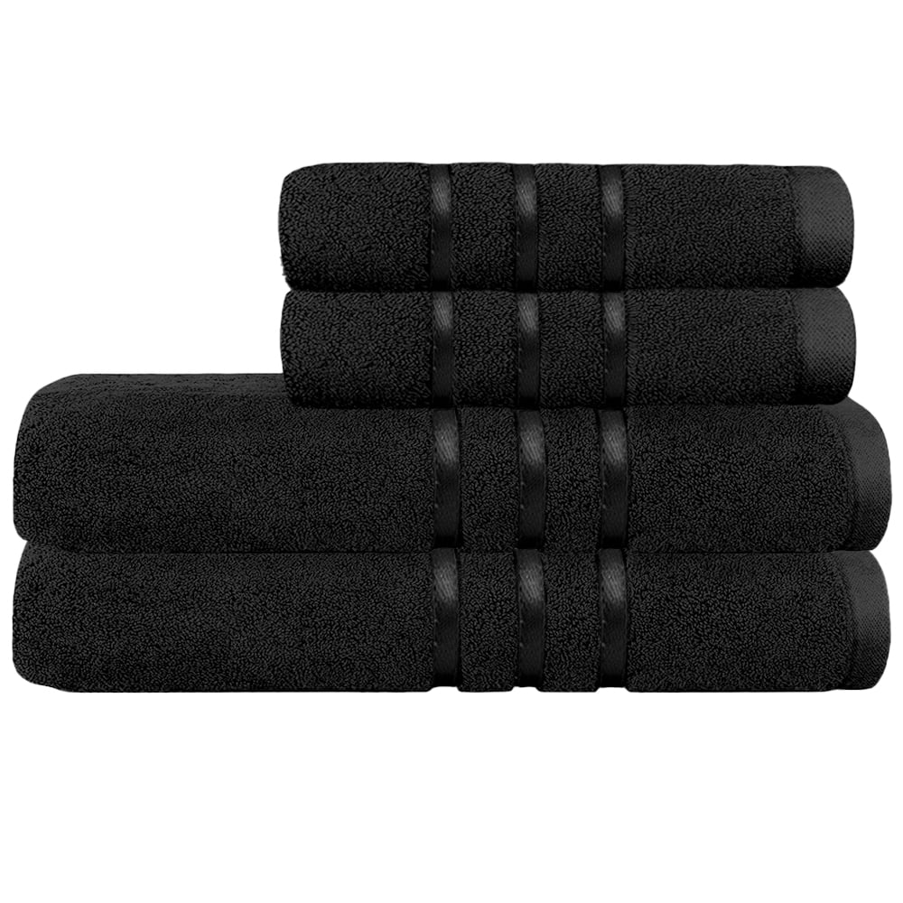 Set 4 prosoape Quasar & Co.®, 100% bumbac, 450 g/mp, 2 x 50 x 90/2 x 70 x 140 cm, negru 2