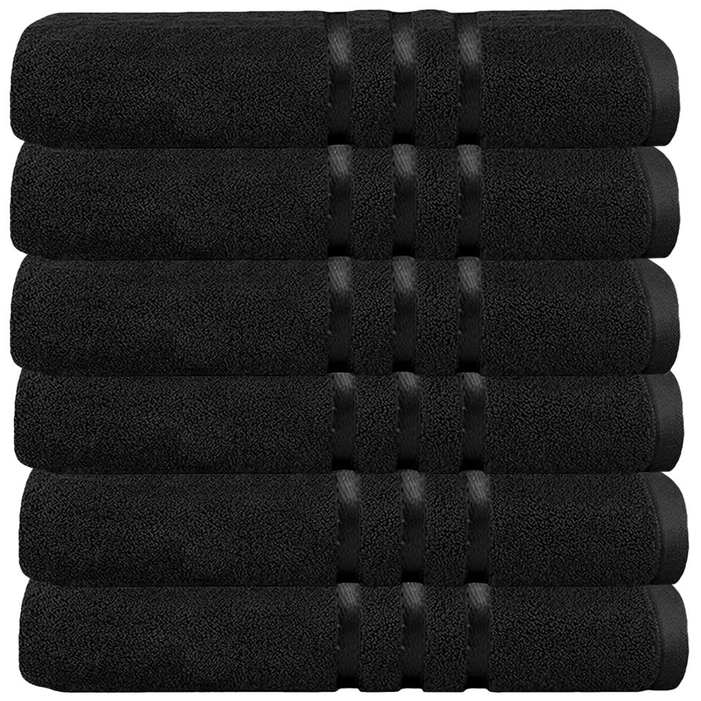 Set 6 prosoape baie Quasar & Co.®, 100% bumbac, 450 g/mp, 70 x 140 cm, negru 2