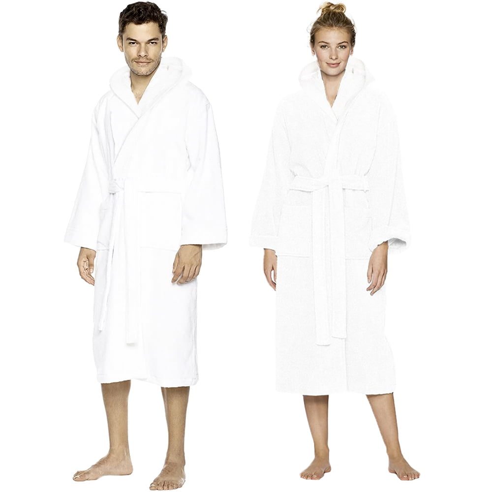 Halat de baie Quasar & Co.®, 550 g/mp, cu gluga, hotel quality, unisex, 100% bumbac, S/M, alb 3