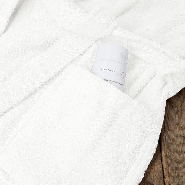 Halat de baie Quasar & Co.®, 550 g/mp, cu gluga, hotel quality, unisex, 100% bumbac, S/M, alb - imagine 8