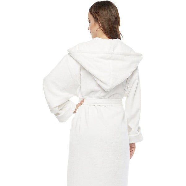 Halat de baie Quasar & Co.®, 550 g/mp, cu gluga, hotel quality, unisex, 100% bumbac, S/M, alb - imagine 5