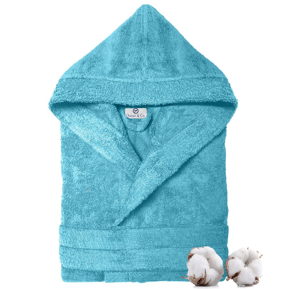 Halat de baie Quasar & Co.®, 550 g/mp, cu gluga, hotel quality, unisex, 100% bumbac, L/XL, turcoaz 4 Halat de baie Quasar & Co.®, 550 g/mp, cu gluga, hotel quality, unisex, 100% bumbac, L/XL, turcoaz 4