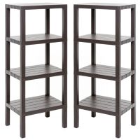 Set 2 rafturi universale, Quasar & Co.®, etajere cu 4 polite, polipropilena, 100 x 38 x 29 cm, maro 5