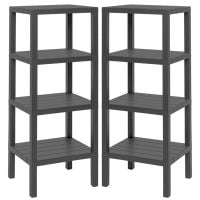 Set 2 rafturi universale, Quasar & Co.®, etajere cu 4 polite, polipropilena, 100 x 38 x 29 cm, negru 3 Set 2 rafturi universale, Quasar & Co.®, etajere cu 4 polite, polipropilena, 100 x 38 x 29 cm, negru 3