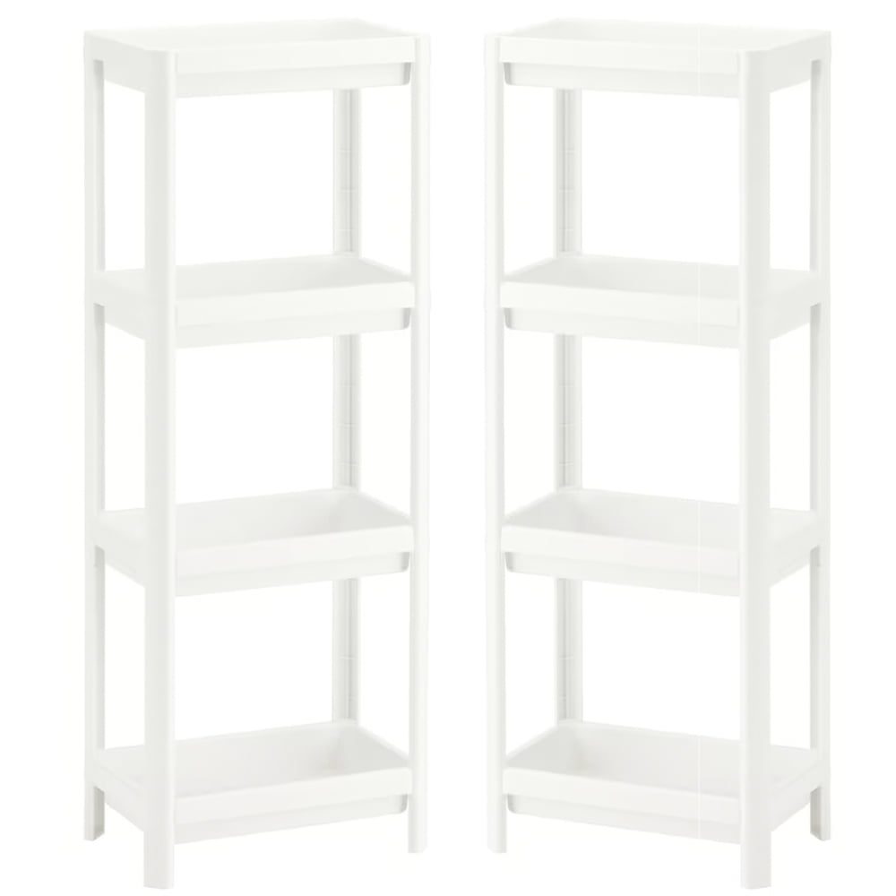 43026052-1 Set 2 rafturi universale, Quasar & Co.®, etajere cu 4 polite, polipropilena, 100 x 36 x 23 cm, alb