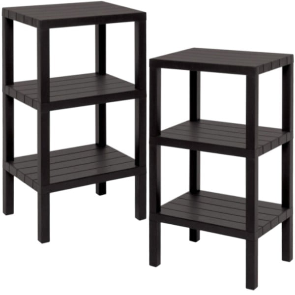 Set 2 rafturi universale, Quasar & Co.®, etajere cu 3 polite, polipropilena, 73.5 x 38 x 29 cm, negru Rafturi 2024-10-29 2