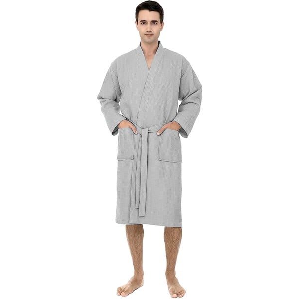 Halat de baie Quasar & Co.®, 300 g/mp, SPA, Horeca, unisex, 100% bumbac, L, gri deschis - imagine 4