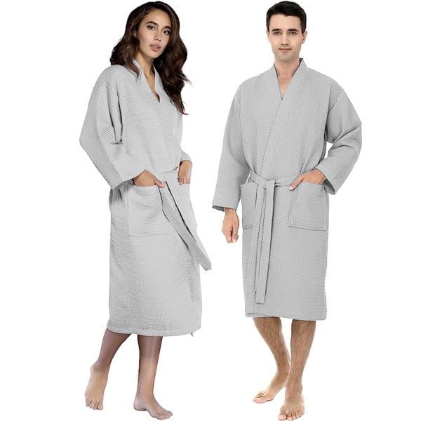 Halat de baie Quasar & Co.®, 300 g/mp, SPA, Horeca, unisex, 100% bumbac, L, gri deschis - imagine 5