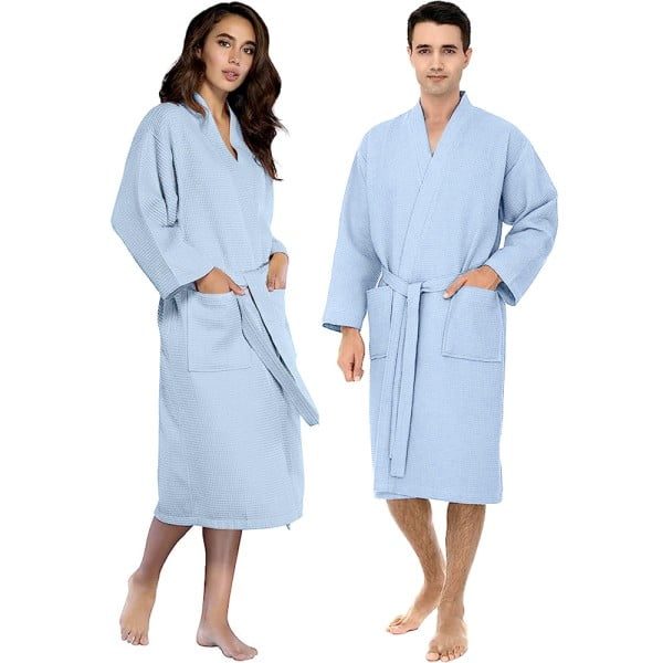 Halat de baie Quasar & Co.®, 300 g/mp, SPA, Horeca, unisex, 100% bumbac, XL, albastru - imagine 5