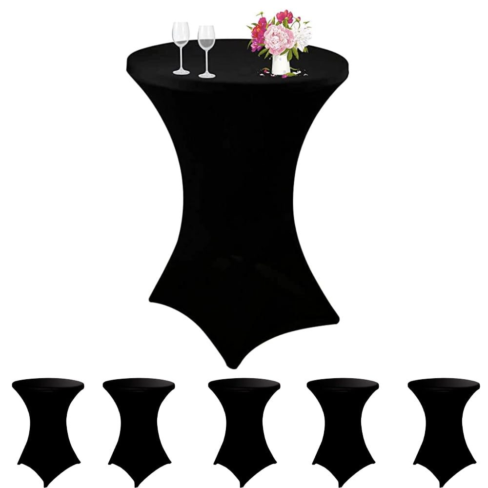 Set 6 huse masa evenimente, Quasar & Co.®, huse elastice, fete de masa elastice pentru masa cocktail, d 75-85 cm, h 110-120 cm, negru 3 Set 6 huse masa evenimente, Quasar & Co.®, huse elastice, fete de masa elastice pentru masa cocktail, d 75-85 cm, h 110-120 cm, negru 3