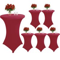 Set 6 huse masa evenimente, Quasar & Co.®, huse elastice, fete de masa elastice pentru masa cocktail, d 75-85 cm, h 110-120 cm, visiniu 3 Set 6 huse masa evenimente, Quasar & Co.®, huse elastice, fete de masa elastice pentru masa cocktail, d 75-85 cm, h 110-120 cm, visiniu 3