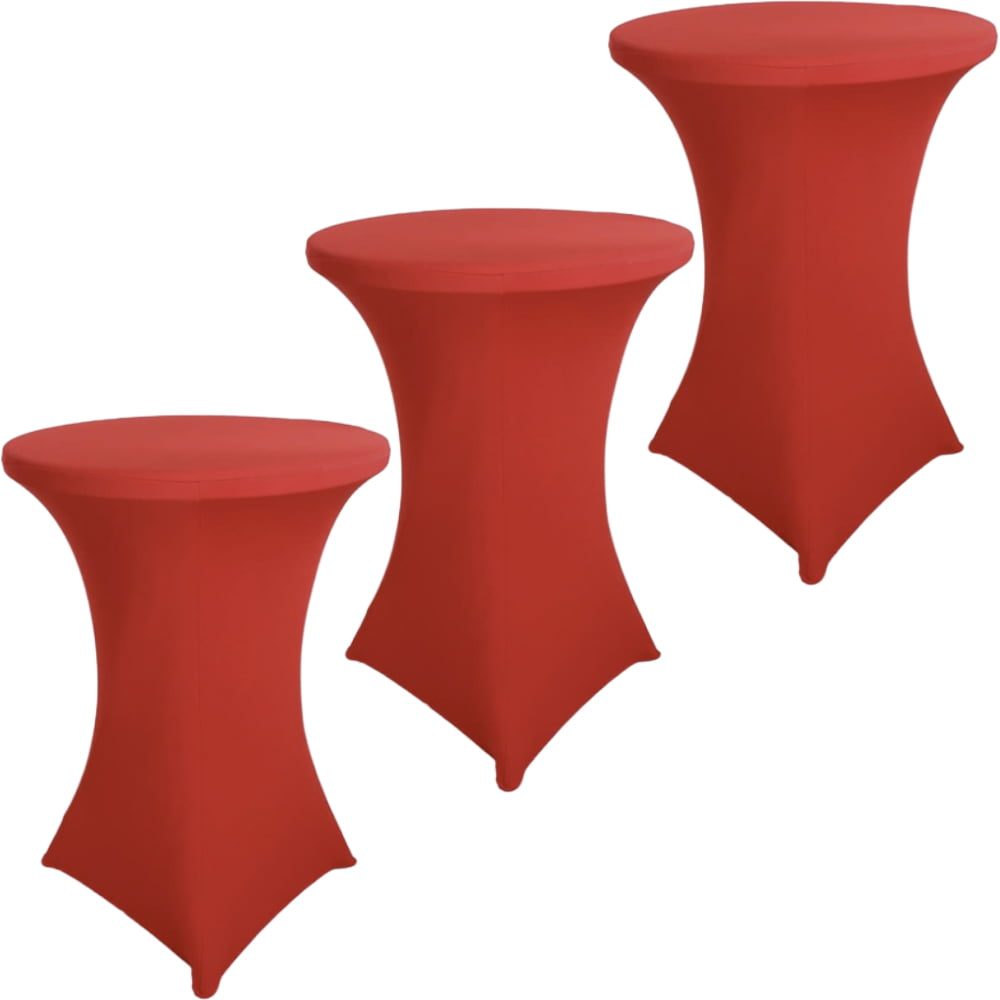Set 3 huse masa evenimente, Quasar & Co.®, huse elastice, fete de masa elastice pentru masa cocktail, d 75-85 cm, h 110-120 cm, rosu 2 Set 3 huse masa evenimente, Quasar & Co.®, huse elastice, fete de masa elastice pentru masa cocktail, d 75-85 cm, h 110-120 cm, rosu 2