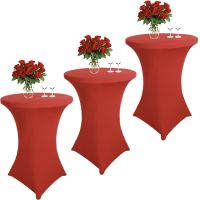 Set 3 huse masa evenimente, Quasar & Co.®, huse elastice, fete de masa elastice pentru masa cocktail, d 75-85 cm, h 110-120 cm, rosu 3 Set 3 huse masa evenimente, Quasar & Co.®, huse elastice, fete de masa elastice pentru masa cocktail, d 75-85 cm, h 110-120 cm, rosu 3
