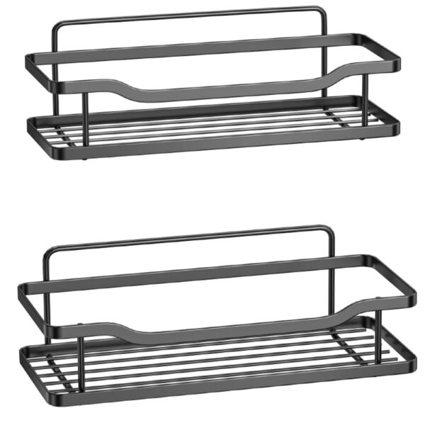 Set 2 etajere, Quasar & Co.®, suspendate, metal, 31 x 12 x 6,5/31.5 x 13.5 x 7.5 cm, negru - imagine 2