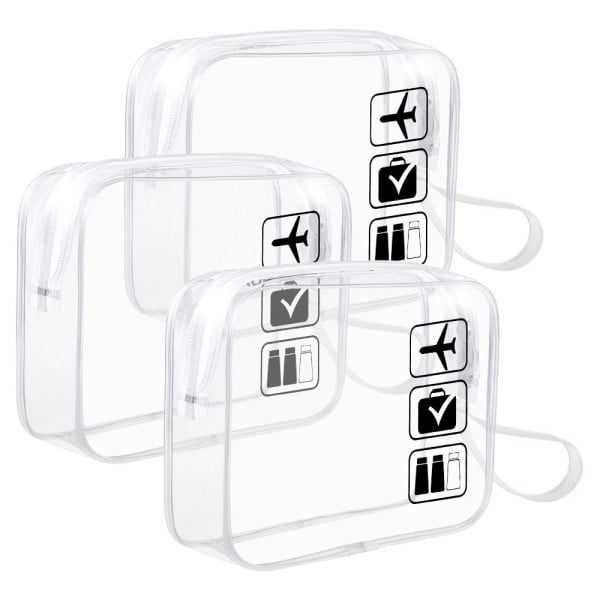 Set 3 organizatoare calatorie, Quasar & Co.®, impermeabile, geanta cosmetice, 18 x 14 x 4,5 cm, transparent - imagine 1
