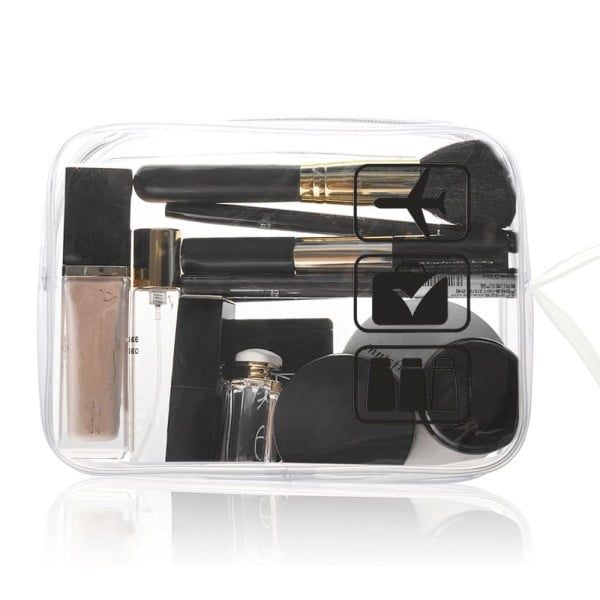 Set 3 organizatoare calatorie, Quasar & Co.®, impermeabile, geanta cosmetice, 18 x 14 x 4,5 cm, transparent - imagine 3