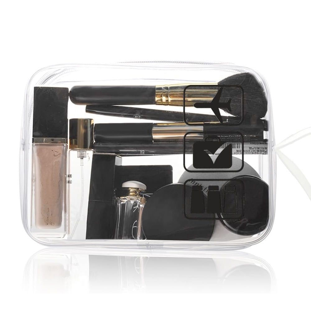 Set 3 organizatoare calatorie, Quasar & Co.®, impermeabile, geanta cosmetice, 18 x 14 x 4,5 cm, transparent 3