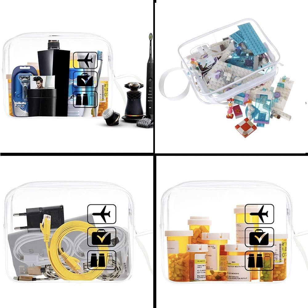 Set 3 organizatoare calatorie, Quasar & Co.®, impermeabile, geanta cosmetice, 18 x 14 x 4,5 cm, transparent 4