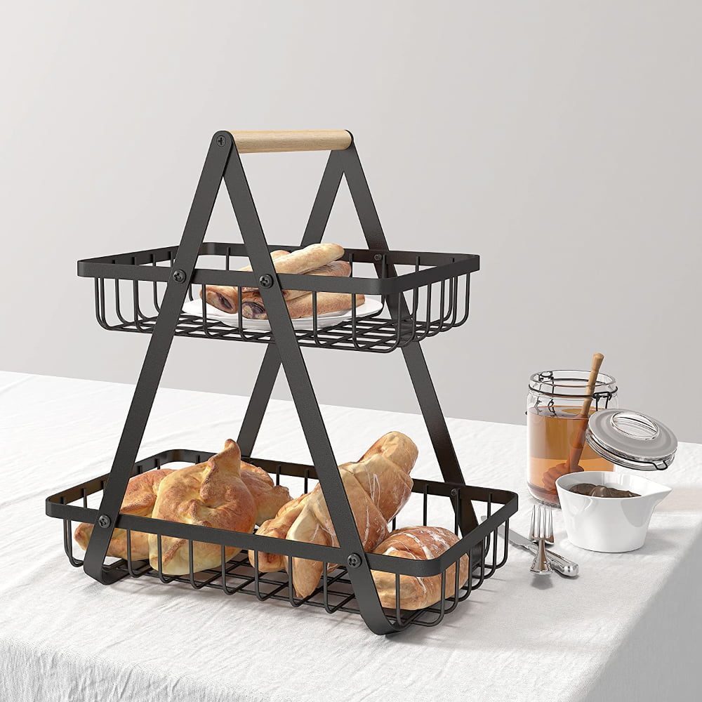Cos metalic, Quasar & Co.®, organizator fructe, legume, 2 niveluri, detasabil, 31 x 20 x 30,5 cm, negru 5 Cos metalic, Quasar & Co.®, organizator fructe, legume, 2 niveluri, detasabil, 31 x 20 x 30,5 cm, negru 5