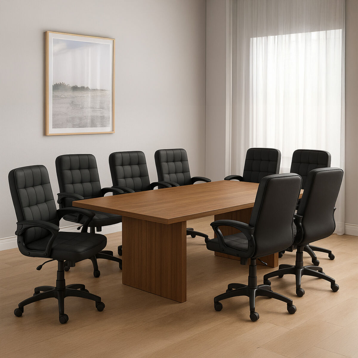 Scaun birou ergonomic, office, Quasar & Co.®, model GAMA, manere rabatabile, sezut si spatar buretat, inaltime reglabila, rotativ, piele ecologica, bej 4