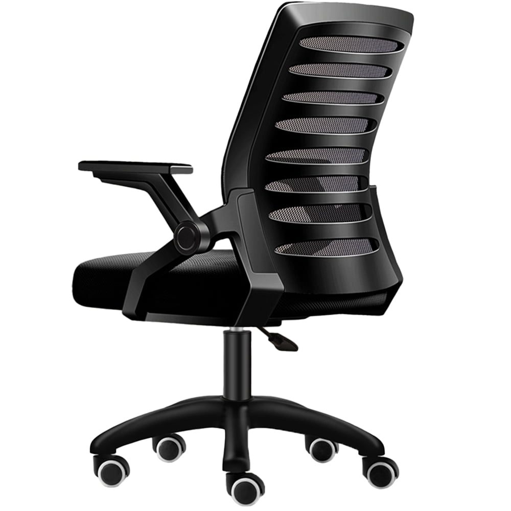 43041073-1 Scaun de birou, Quasar & Co.®, ergonomic, manere rabatabile, inaltime reglabila, suport lombar, mesh, 49 x 50 x 89-97 cm, negru