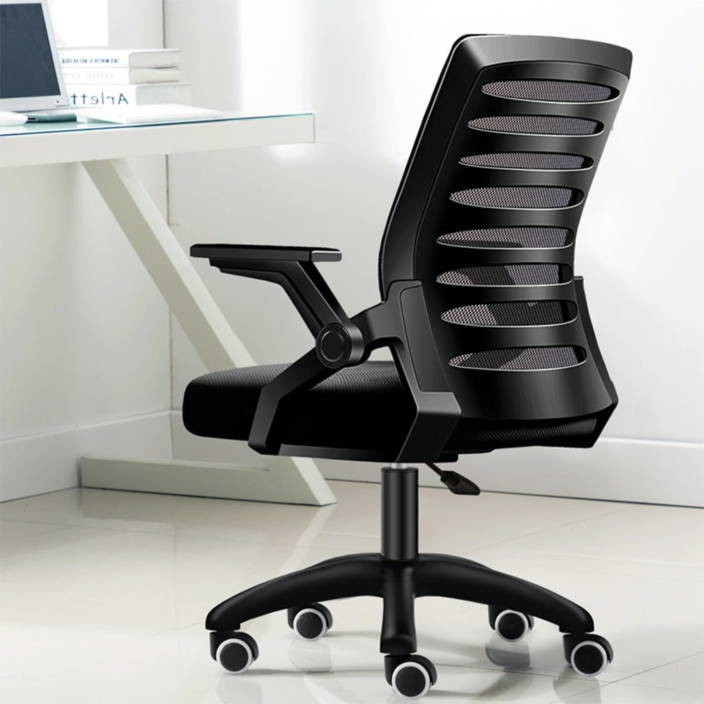 Scaun de birou, Quasar & Co.®, ergonomic, manere rabatabile, inaltime reglabila, suport lombar, mesh, 49 x 50 x 89-97 cm, negru 3 Scaun de birou, Quasar & Co.®, ergonomic, manere rabatabile, inaltime reglabila, suport lombar, mesh, 49 x 50 x 89-97 cm, negru 3