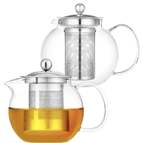 Set 2 ceainice cu infuzor, Quasar & Co.®, recipiente pentru ceai/cafea, 650 ml, transparent Ibrice, Ceainice si infuzoare 2024-05-07 2