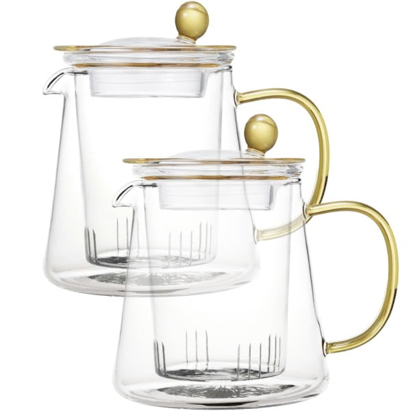 Set 2 ceainice cu infuzor de sticla, Quasar & Co.®, recipiente pentru ceai/cafea, 700 ml, transparent Ibrice, Ceainice si infuzoare 2024-05-05