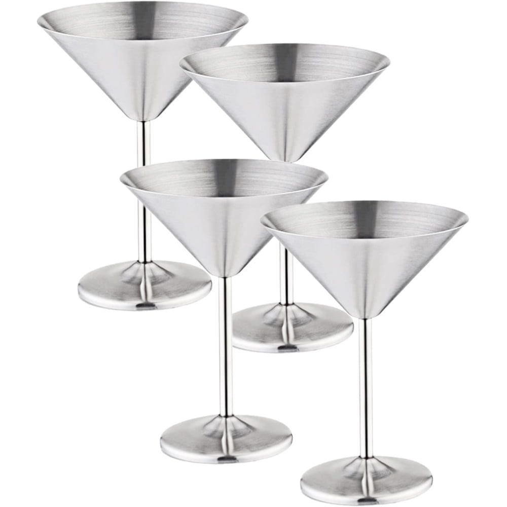Set 4 pahare martini, Quasar & Co.®, otel inoxidabil, h 16 cm, 250 ml, argintiu 2