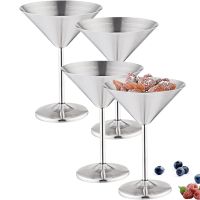 Set 4 pahare martini, Quasar & Co.®, otel inoxidabil, h 16 cm, 250 ml, argintiu 10