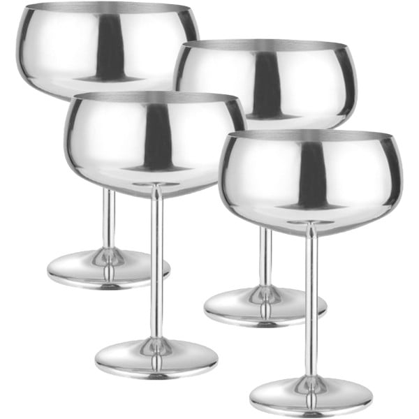 Set 4 pahare cocktail, Quasar & Co.®, otel inoxidabil, h 16 cm, 400 ml, argintiu Pahare sticla 2024-05-03