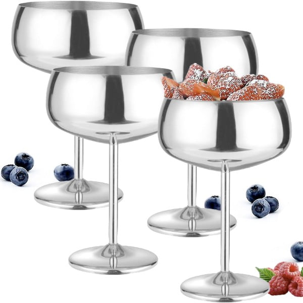 Set 4 pahare cocktail, Quasar & Co.®, otel inoxidabil, h 16 cm, 400 ml, argintiu Pahare sticla 2024-05-03 2