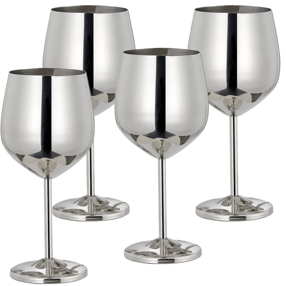 Set 4 pahare vin Quasar & Co.®, 500 ml, otel inoxidabil, h 21 cm, argintiu 2