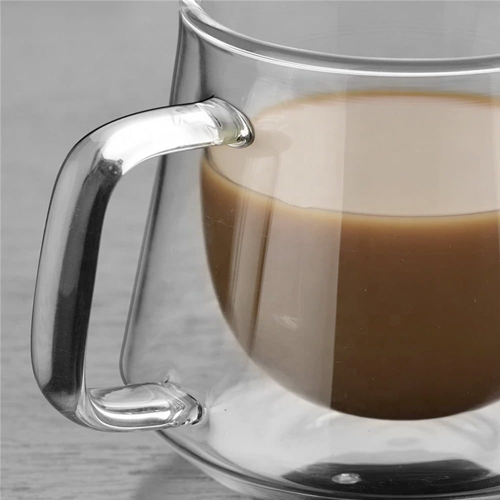 Set 2 cesti cafea cu pereti dubli cu 2 lingurite, Quasar & Co.®, 200 ml, termorezistenta, model rotund, mesaj COFFEE, transparent 4 Set 2 cesti cafea cu pereti dubli cu 2 lingurite, Quasar & Co.®, 200 ml, termorezistenta, model rotund, mesaj COFFEE, transparent 4