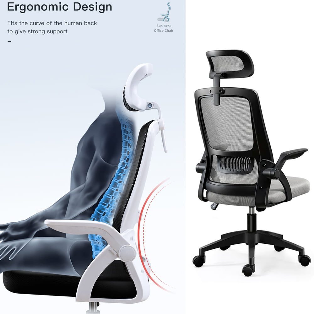 Scaun de birou, Quasar & Co.®, ergonomic, manere rabatabile, sezut latex, inaltime reglabila, suport lombar, tetiera ajustabila, mesh, 48 x 50 x 89-97 cm, gri 4 Scaun de birou, Quasar & Co.®, ergonomic, manere rabatabile, sezut latex, inaltime reglabila, suport lombar, tetiera ajustabila, mesh, 48 x 50 x 89-97 cm, gri 4