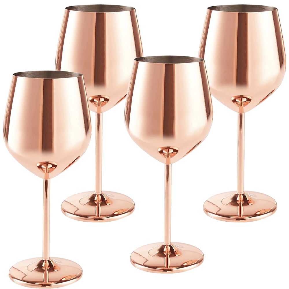 Set 4 pahare vin Quasar & Co.®, 500 ml, otel inoxidabil, h 21 cm, rose gold 2