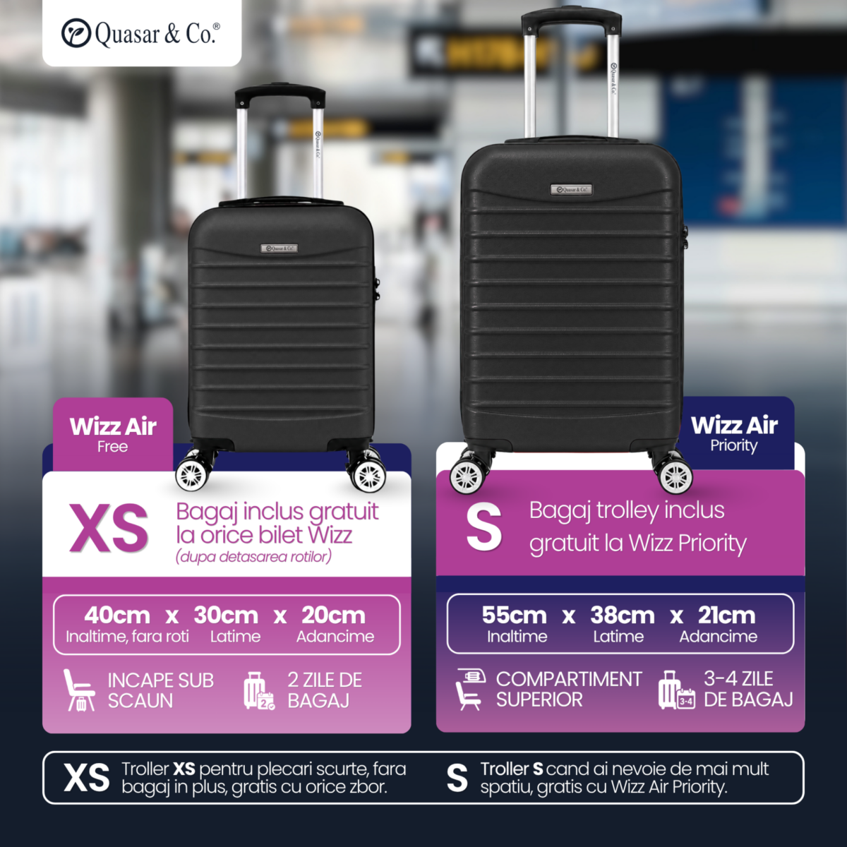 Set 2 trolere cabina, Quasar & Co.®, 40x30x20 cm cu roti detasabile si 55x38x21 cm, bagaj de mana, troller cu fermoar antifurt, cifru, maner telescopic lung, geamantan 4 roti duble 360°, valiza ABS 2.8 mm rezistent, 10kg, LINE, Negru 11 Set 2 trolere cabina, Quasar & Co.®, 40x30x20 cm cu roti detasabile si 55x38x21 cm, bagaj de mana, troller cu fermoar antifurt, cifru, maner telescopic lung, geamantan 4 roti duble 360°, valiza ABS 2.8 mm rezistent, 10kg, LINE, Negru 11